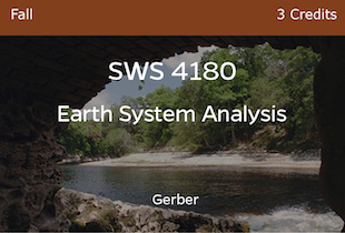 SWS4180, Earth System Analysis, Gerber, Fall, 3 credits
