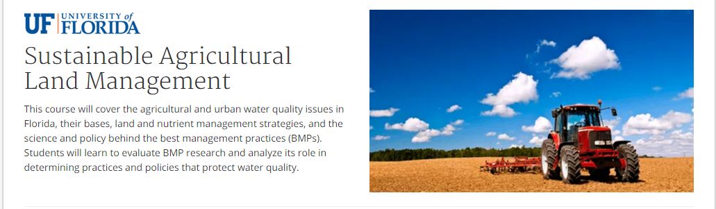 Sustainable Agricultural Land Management MOOC on Coursera