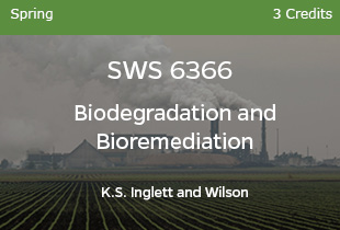 SWS6366, Biodegradation & Bioremediation, K Inglett and Wilson, Spring, 3 credits