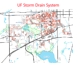 UF Storm drain system map