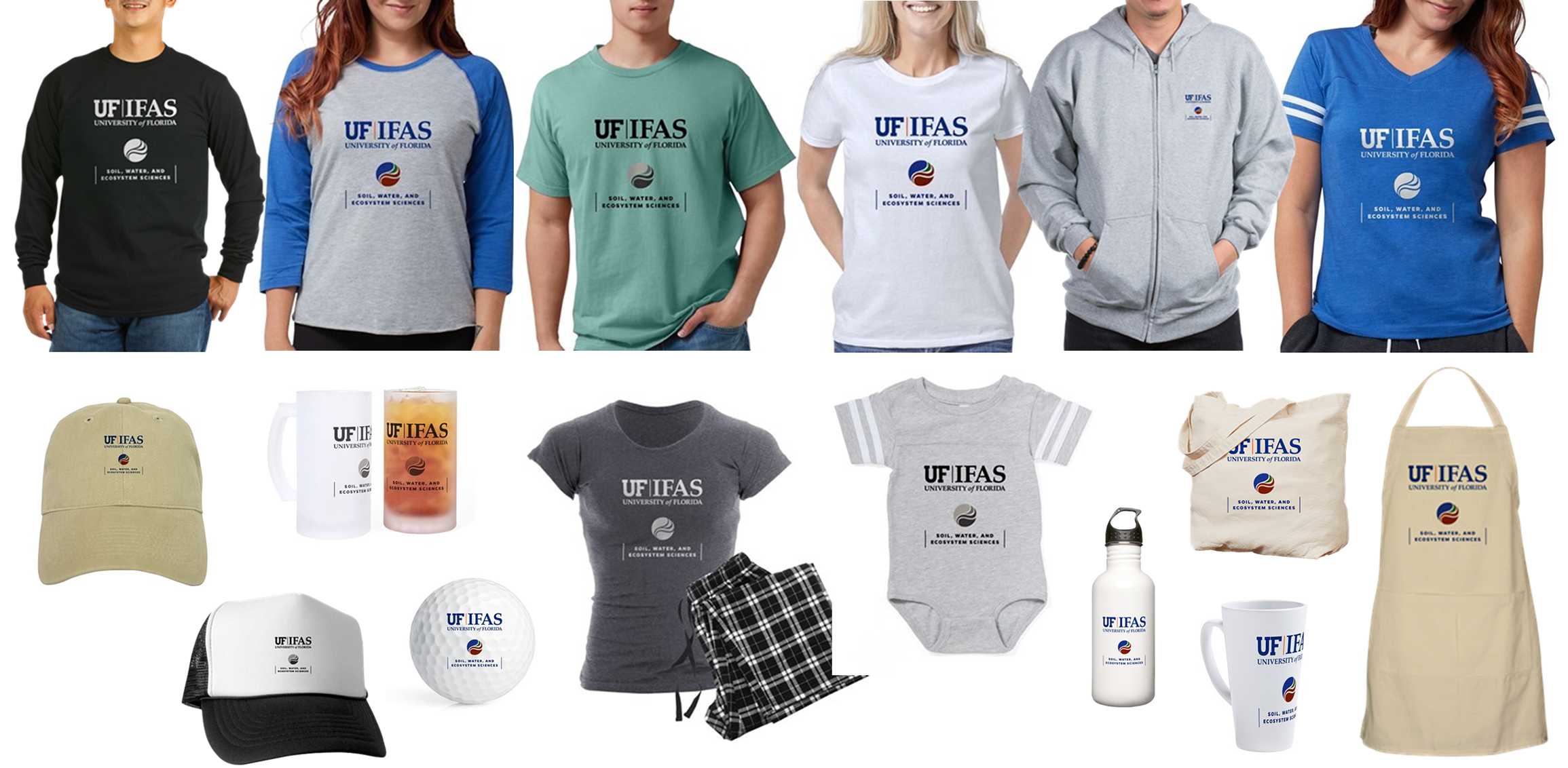 An promotion for the SWES Cafe Press online store showing different products with the SWES logo.