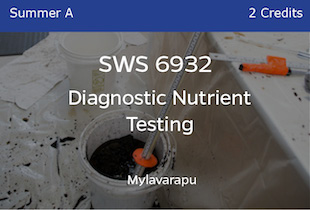 SWS6932 Diagnostic Nutrient Testing Mylavarapu Summer A 2 credits